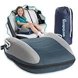 Hiccapop UberBoost Inflatable Backless Booster Seat for Kids, Portable Travel Car Seat | Ocean Steel Blue