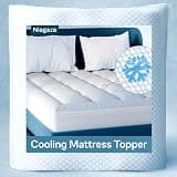 Cooling Non Slip Twin Size Mattress Topper - Pillow Top Mattress Cover Extremely Gripped Cooling Topper for Back Pain Deep Pocket Fits 20 Inches, Blue