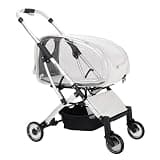 4 Wheels Folding Pet Stroller,Lightweight Breathable Travel with Detachable for Medium Small Dogs Cats(Transparent)
