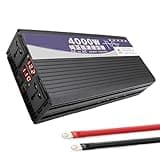 YXINHONGYUE High Power Solar Inverter 4000W DC 12V 24V 48V 60V 72V to 110V-120V 220V-240V Voltage Converter for Home, Vehicles, Laptop, Car with 2 AC Sockets 72V to 110V,48v to 110v 60hz