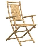 DXKDUSOKJ Bamboo Folding Garden Chairs 6 Pcs with Armrests and Backrest for Outdoor Dining on Patio