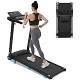 3.0 HP Folding Incline Home Treadmill with 0.5-10 MPH Speed, Silent Running Machine with Heart Rate & Bluetooth, Holds 300 LBS for Home Gym and Apartment