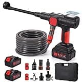 Cordless Portable Washer, 2000 PSI Max Brushless Motor, Handheld Washer with 2×4.0Ah Batteries, Direct Tap & Garden Hose, 7‑in‑1 Nozzle & Foam Cannon for Auto, Patio, Siding