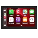 10in Rotatable Touchscreen Car Stereo with Wireless Carplay & Android Auto, Double Din Car Radio for Honda Fit 2007-2010 with WiFi GPS Bluetooth FM SWC + Backup Camera