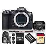 Canon EOS R6 Mark II Mirrorless Photo & Video Camera with Stop Motion Animation Firmware + Canon RF 16mm f/2.8 STM Lens for Vlogging and Landscape Photography| 4K 60p Video | 64GB Card + Backpack