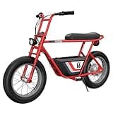 Razor Rambler 16 Electric Retro Mini Bike Ride for Teens Ages 18+, 220 lb Max Weight, Red – 350W Motor, Up to 15.6 Mph, 45-Min Run Time, Twist-Grip Throttle, Spoked Wheels w/ 16” Pneumatic Tires