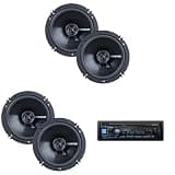Alpine UTE-63BT Mech-Less Bluetooth Receiver w/ (2 Pair) Street Reference SRX62V 6.5" 2-Way Speakers