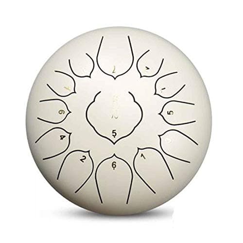 MSHK 13 Inch 12 Notes Steel Tongue Drum Percussion Instrument Hand Pan Drum with Drum Mallets Carry Bags Note Sticks Yoga,Meditation,Music Therapy,F