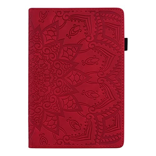 Tablet PC Bags Cases Sleeves Compatible with iPad mini 6 6th 2021 A2567 A2568 A2569 Slim Lightweight Embossed PU Leather Flip Holder Tablet PC Case Card Slot Tablet Case(Vermelho)