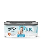 Diaper Genie Jumbo Square Refill, with Continuous Film, can Hold up to 810 Newborn-Sized Diapers per Refill.