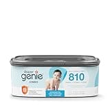 Diaper Genie Jumbo Square Refill, with Continuous Film, can Hold up to 810 Newborn-Sized Diapers per Refill.