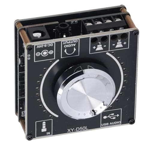Zunate BT 5.1 Amplifier Board 2X50W Digital Power Amp with AUX USB Input, Stereo Sound Module for Home Theater and Retail Displays with Volume Control 9-24V