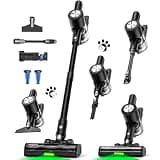 SUXIANGVAC Cordless Vacuum Cleaner for Home, 55KPa Powerful Suction, Self-Standing Stick Vacuum with Charging Dock, Anti-Tangle Brush, Lightweight for Pet Hair, Carpet, Hardwood Floor(Pure Black)