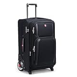 ROPLUS Laduga Softside Expandable Luggage with Large Steel Wheels Checked-Luggage Suicase (Black, 29-Inch)