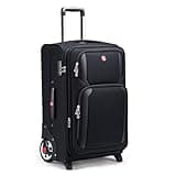 ROPLUS Laduga Softside Expandable Luggage with Large Steel Wheels Checked-Luggage Suicase (Black, 29-Inch)