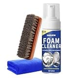 SHIELDOM Car Interior Cleaner Kit Multifunctional Car Seat Foam Cleaner Powerful Carpet Upholstery Stain Remover with Detailing Brush & Towel Safe for Cloth, Leather, Fabric, Vinyl & Plastic 5oz