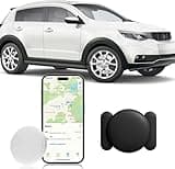 GPS Tracker for Vehicles, No Subscription or SIM Required Car Tracker, Hidden Vehicle Locator, Magnetic Waterproof GPS Tracker, Accurate Tracking, 365-Day Battery Life, iOS Only (1PCS, Black)