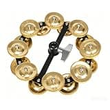 Wsymxuo Cymbal Sound Enhancer Double Row Cymbal-topHat Adjustable Percussion Gear for Drummers, Double Layer Brass Cymbal Bell