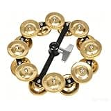 Wsymxuo Cymbal Sound Enhancer Double Row Cymbal-topHat Adjustable Percussion Gear for Drummers, Double Layer Brass Cymbal Bell