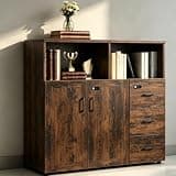 YCZYCZ Lateral File Cabinet with Lock, Metal Office Storage Cabinet, 2 Drawer Lateral File Cabinets for Home Office, A4 Letter Size, Heavy Duty Steel Filing Cabinet for Documents Storage