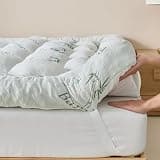 5 Inch Memory Foam Mattress Topper Full Size, Breathable Viscose Made from Bamboo Pillow Top Mattress Pad Cover, Ultra Soft Bed Topper with 2000 GSM Foam Filling for Pain Relief, White,54x75x5