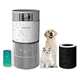 SAMRADO Pet Air Purifier PJ11 and 1 Pack Replacement HEPA Filter for Home Up to 4000 Ft² in 1 Hr with Washable Pre-Filter, Air Purifier for Home Pets