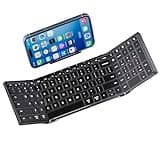MICOGIMI Full-Size Foldable Bluetooth Keyboard with Numeric Keypad, Portable Keyboard Designed for Medium to Large Hands, Multi-Device Sync, Folding Keyboard for iPad Tablet Smartphone Laptop - Black
