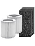 Exlyric HP450 Replacement Filter Compatible with Hunter HP450 HP450UV Cylindrical Tower Air Purifier, 2 Premium Filter + 8 Carbon Pre-Filters, Compare to Part# H-HF450-VP & H-PF400