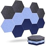 Acoustic Panels, Magrowill 12-Pack Soundproof Wall Panels, High Density Felt Tiles Board Sound Absorbing with Adhesive, Sound Proof Cork Board for Interior Wall Decor(Dark Gray/Blue/Sky Blue)