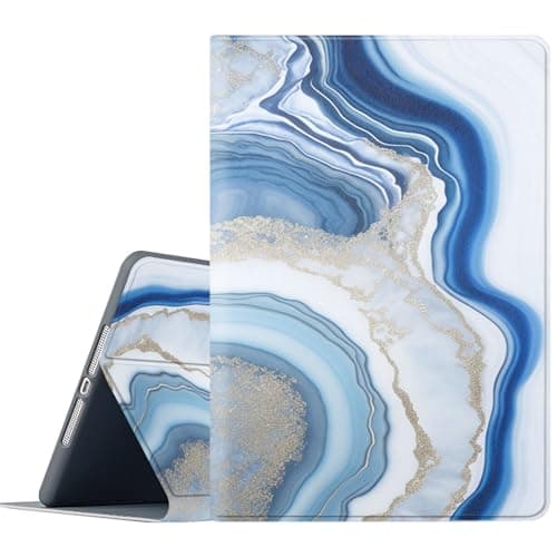 FGDRFGRW Case for iPad Air 13-Inch M2 2024, iPad 12.9-Inch (6th/5th/4th/3rd Generation),Adjustable Stand Auto Wake/Sleep Function Full Body Protection Cover - Marble