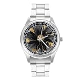 FodPand Analog Men Stainless Steel Band Watch Big Face Silver Wristwatch