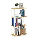 Furinno (99557BE/WH) Turn-N-Tube 4-Tier Multipurpose Shelf Display Rack - Beech/White