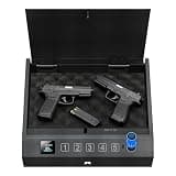 Drop Slot Safe Quick Access with Stealth Mode Safe Lock Box with Carbon Steel Cable for Car
