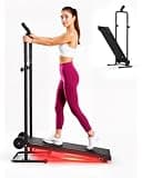 AKLUER Dual Flywheel Manual Treadmill - Compact Foldable Motorless Machine with Fixed Incline, LCD Display, Non-Slip Belt and Soft Foam Grips for Indoor Home Gym Workout