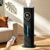 LACIDOLL Humidifiers for Bedroom, 2.1Gal/8L Humidifier large room with Essential Oil Diffuser, Top Fill Whole House Cool Mist Humidifiers for Plants Baby Kids Adults(Black)