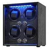 Oryx Watch Winder 4 Rotator Box Automatic Rotating Watch Case with LED Light, 5 Rotation Modes Setting, USB Powered Quiet Mabuchi Motor(B)