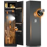 Gun Safe for Rifles and Pistols, All-Steel Metal Gun Cabinet with Electronic Keypad Fitting 12-20 Long Guns, Firearm Storage Solution with Removable Racks for Perfect for Home and Hunting Use