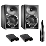 Neumann KH 120 MKII Active 5.25" 2-Way Studio Monitor (Anthracite, Pair) Bundle MA 1 Monitor Alignment Mic and 2X Auray IP-S Isolation Pad