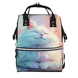 Fuzquwu Cute Cat Meme (4) Print Diaper Bag Backpack,Travel Daypack For Mom Dad,Diaper Tote Backpack