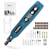 YooiDO Mini Cordless Rotary Tool, 2000 mAh Battery Pack, 3.7V Power Rotary Tool for Sanding, 5-Speed Rotary Tool Kit with 54 Accessories, Type-C Charging Power Rotary Tool (Navy blue)