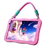 NEWISION 10 inch Kids Tablet,Android 15 Educational Learning Pad with Lanyard,32GB Storage,HD IPS Display,WiFi,Dual Camera,Parental Control,6000mAh Battery,Pink