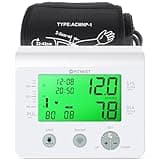 Blood Pressure Monitor for Home Use, Automatic Digital BP Machine with Adjustable Blood Pressure Cuff (8.7–16.5 in), Upper Arm BP Monitor with Large Backlit LCD Display, 120 Memories