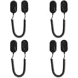 4 Pcs Remote Control Holder with Security Cable, Retractable Anti-Lost Rope Organizer, Strong Attachment Force Wall Mount, Damage-Free ABS, Space-Saving Storage for Home and Office