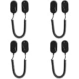 4 Pcs Remote Control Holder with Security Cable, Retractable Anti-Lost Rope Organizer, Strong Attachment Force Wall Mount, Damage-Free ABS, Space-Saving Storage for Home and Office