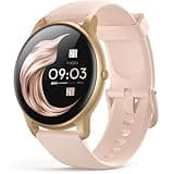 AGPTEK Smart Watch for Women Men, 5ATM Waterproof Fitness Tracker Watch, Full Touch Sports Smartwatch with Heart Rate Monitor Message Notification for Android iOS Phones (Rose Gold)