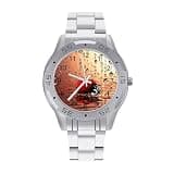 NTVOWPZO Three-Hand Analog Stainless Steel Watches for Men Easy Reader