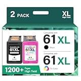 61XL 61 4500 5530 Ink Cartridge for HP Printers Replacement for HP61 Ink 61 XL Black and Color Combo Pack for Envy 4500 5530 4502 OfficeJet 4630 DeskJet 2540 Printer (1 Black, 1 Tri-Color, 2-Pack)