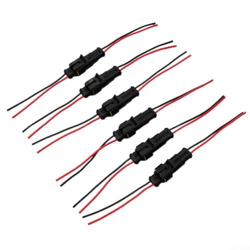 2Pin 12V Waterproof Wire Connector Kit With Male And Female Housings, Terminals & Silicone Seals For Cars, Motorcycles, Boats - 10 Sets