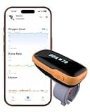 Vibeat WearO2 Blood Oxygen Monitor — Bluetooth Pulse Oximeter for Continuous O2 and Heart Rate Tracking Rechargeable, Wearable Finger Oxygen Meter with Notification & Free APP
