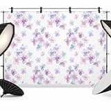 Purple Pink Flowers Backdrop 7x5ft Spring Floral Aesthetics Photography Backdrop Fabric Photoshoot Background Tapestry Banner for Birthday Baby Shower Decoration Party Video Photo Studio Props